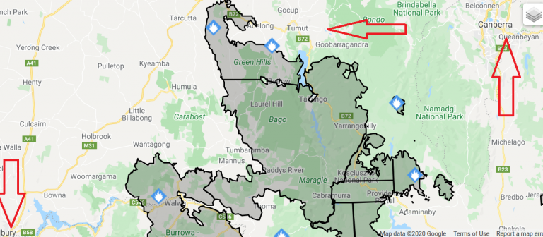 Bush fire map